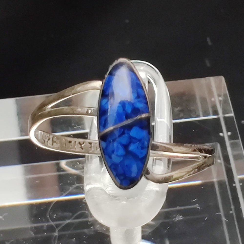 Dainty Vintage Modernist Mexico Turquoise Ring 6.5